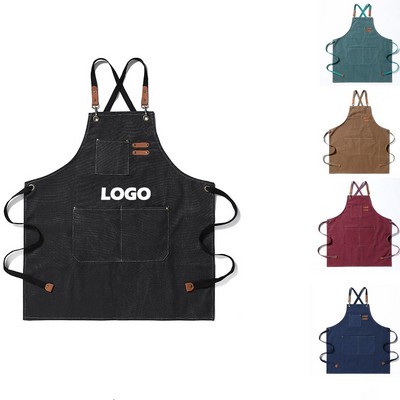 Cross Back Apron With Pockets