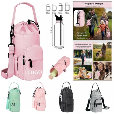 32oz/40oz Insulated Water Bottle Bag with Adjustable Shoulder Hand Strap