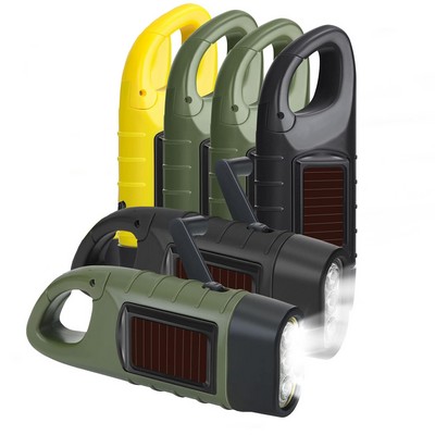 Hand Cranking Solar Powered Flashlight