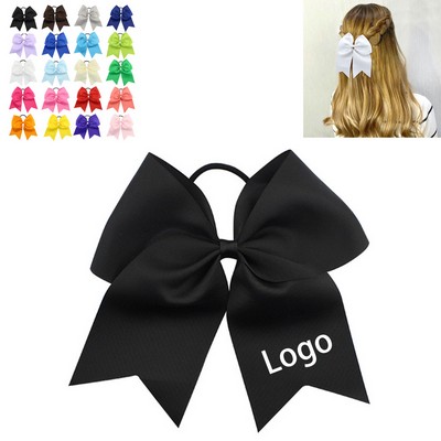 Girls Ponytail Large Elastic Bow Cheer Hair Tie