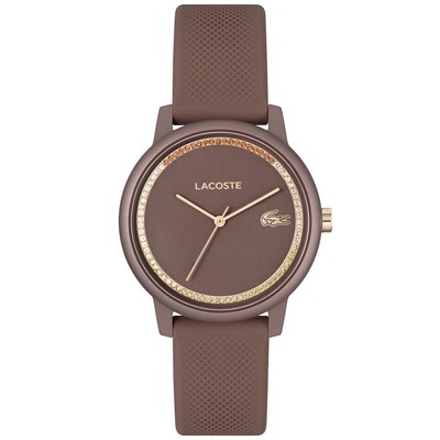 Lacoste™ Ladies Bronze Aluminum Watch w/Silicone Strap & Crystals