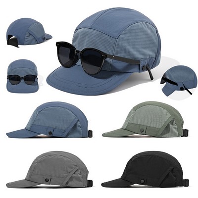 Fast Dry Baseball sport Cap with Sun Glasses holder