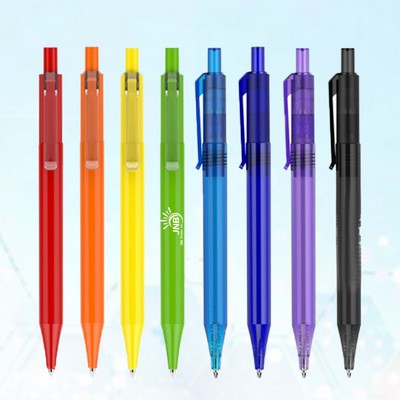 Clear Plastic Retractable Ballpoint Pen with Grip