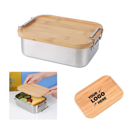 Stainless Steel Lunch Box with Bamboo Lid