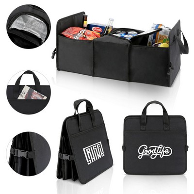 Collapsible Car Trunk Organizer and Insulated Bag