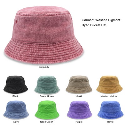 Garment Washed Pigment Dyed Bucket Hat