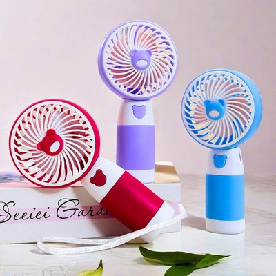 Summer Handheld USB Rechargeable Fan with Lanyard