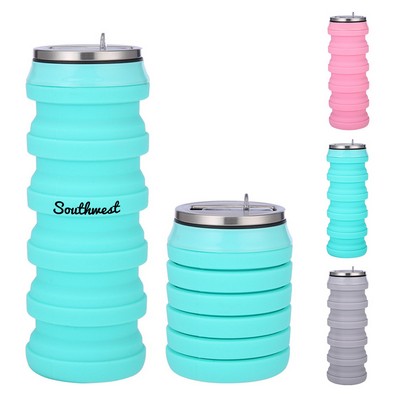 17oz Silicone Foldable Sport Water Bottle