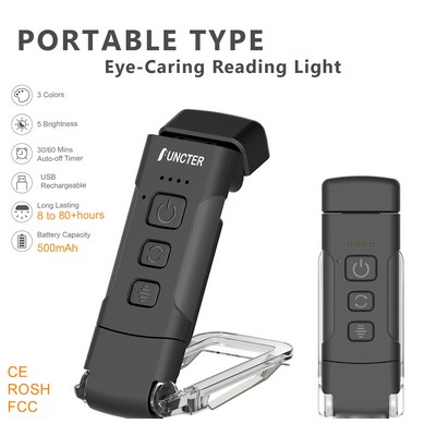 500mAh Mini Foldable Book Light Reading Light Rechargeable Clip Light