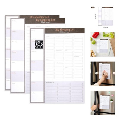 7.5x9.5 Inch 52-Sheet Magnetic Shopping List Pad for Fridge