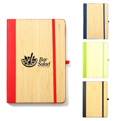 Bamboo Cover Notebook w/Pen Holder