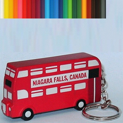 Double Decker London Bus Stress Ball Keychain