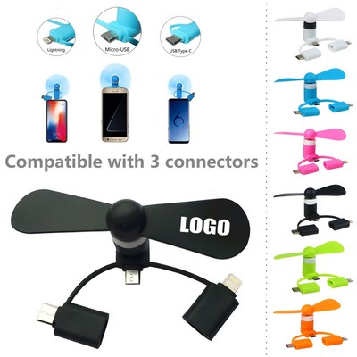 3 In 1 Mini Fan For Cell