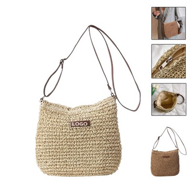 Natural Straw Woven Tote Bag