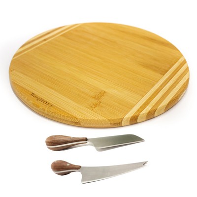 BergHoff Bamboo 3Pc Round Board Set/Aaron Probyn Cheese Knives