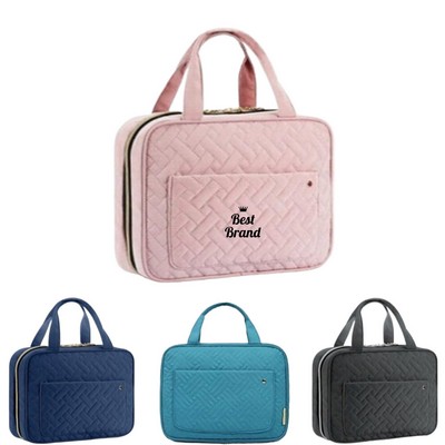 Travel Toiletry Bag for Women with Hanging Hook - Portable Cosmetic Case