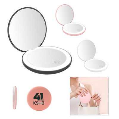 Compact Mirror with LED Light