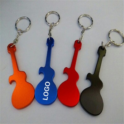 Guitar Shape Bottle Opener Keychain