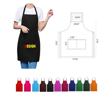 Bib Apron Adult Women Unisex Comfortable with Front Pocket