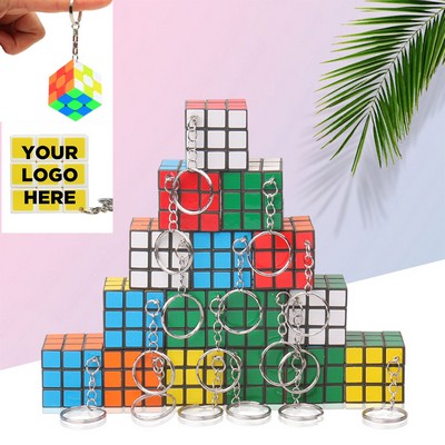 Mini Puzzle Cube With Keychain