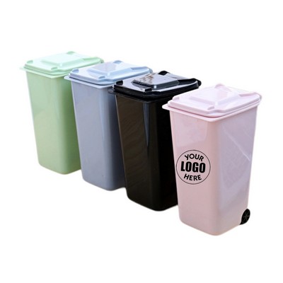 Mini Trash Bin Pencil Holder With Lid