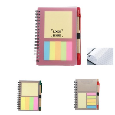 Spiral Lined Notebook w/ Pen & Sticky Notes