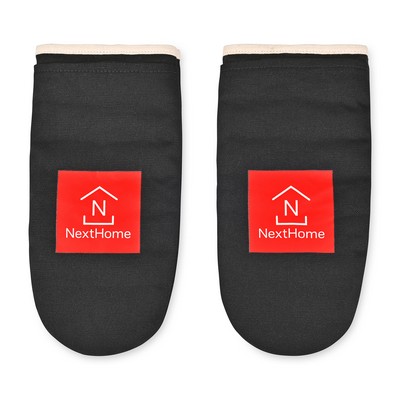 La Cuisine Oven Mitt Set of Two - Black