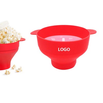 Folding Silicone Popcorn Bowl W/ Lid