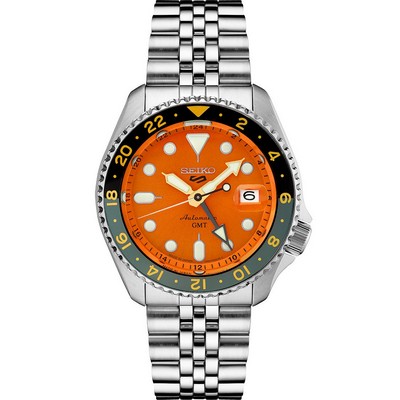 Seiko Watch 5 Sports Ss Automatic Gmt Orange Dial