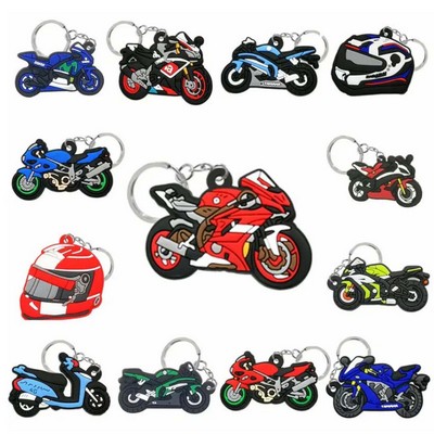 Unique Custom 3D Motorcycle - Shaped Keychain: Raised Design with Soft - Touch PVC Material