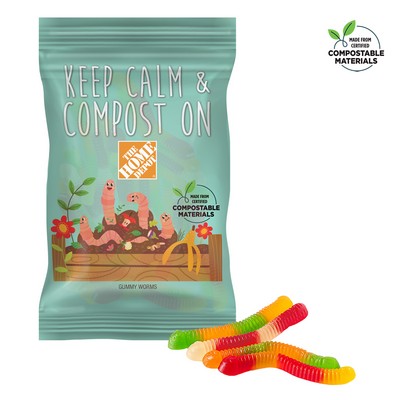 4oz. ECO-Digibag, Compostable & Full Color, Gummy Worms