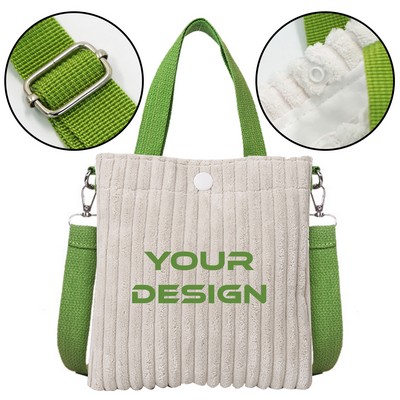 Corduroy Tote Bag with Strap