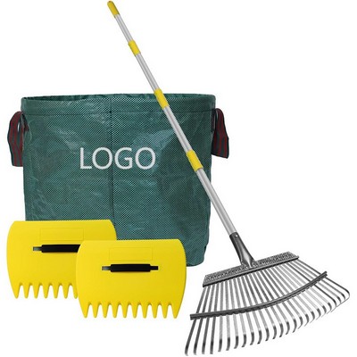 Garden Metal Leaf Rake Tool Set