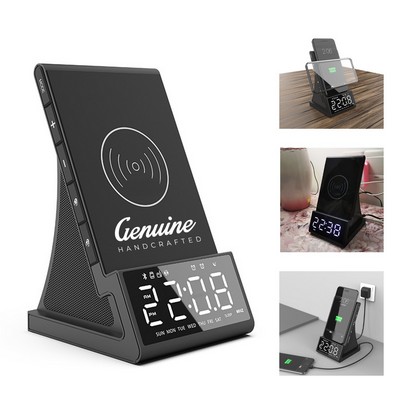 Wireless Charger with Bluetooth Speaker and Alarm Clock