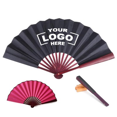 Red Wooden Folding Hand Fan