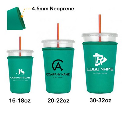 Neoprene Coffee Sleeve 4.5mm Thick Full Color Printed, 20-22oz