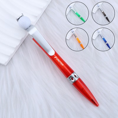 Golf Ball Head Pen Rotatable Writing Ballpoint Pens Novelty Plastic Sports Funny Pen