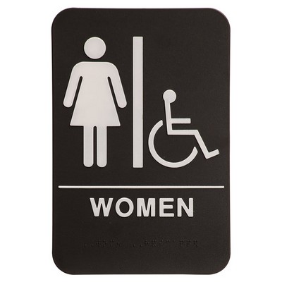 6" x 9" Women (w/wheelchair) Accessible Restroom Sign