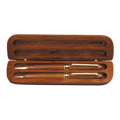 2 Piece Rosewood Pen/ Pencil Set in Rosewood Box