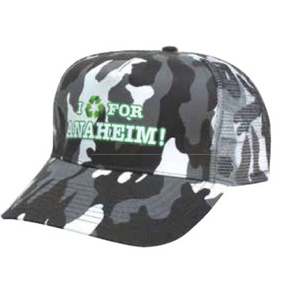 5 Panel Camouflage Mesh Back Cap w/o Braid