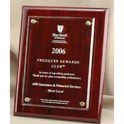 Rosewood Piano Finish Floating Panel Plaque (9"x12")