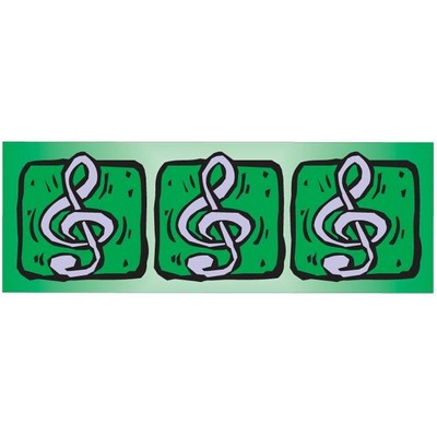 Treble Clef Panoramic Metal Photo Magnet (1 5/8"x4 5/8")