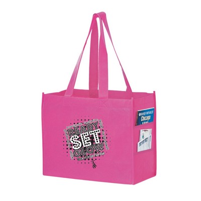 Side Pocket Non-Woven Tote Bag (16"x6"x12")