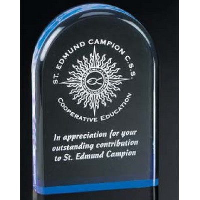 Blue Reflective Free Standing Award w/ Arched Top (4"x6")