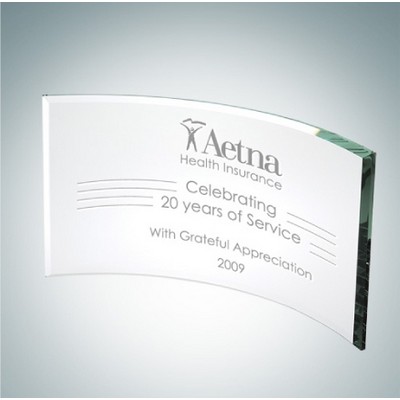 7" Jade Crescent Glass Award Plaque