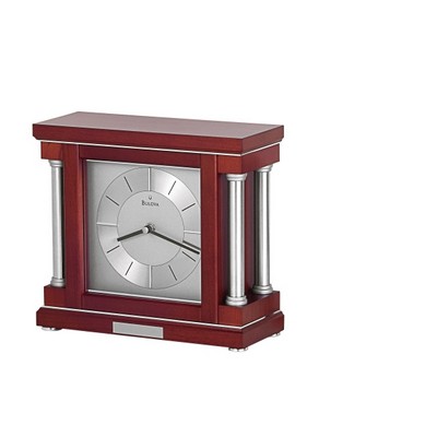 Bulova Ambiance Dark Wine Finish Clock w/ Spun Aluminum Dial