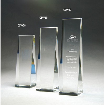 Slim Wedge Optic Crystal Award (2¾"x8")