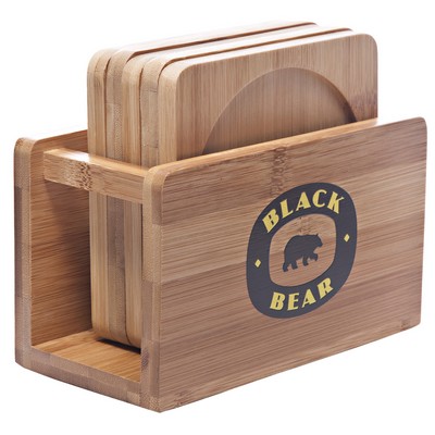 Bamboo Coaster Set w/Bamboo Holder (Set of 6)