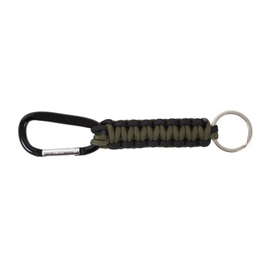 Olive Drab/ Black Paracord Key Chain w/Carabiners