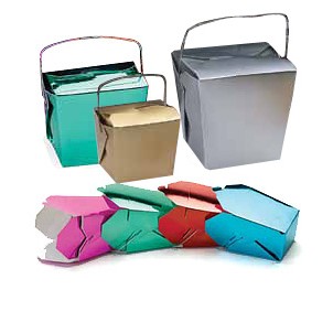 Glossy Colored Paper Take Out Box (4"x3 1/2"x4")